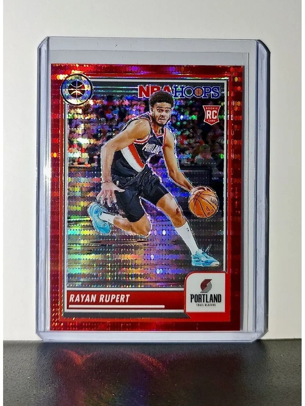 Rayan Rupert 2023-24 Panini Premium NBA Hoops #155 Rookie Red Pulsar Prizm